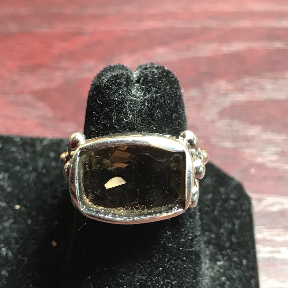 Sterling and Smoky Quartz Ring